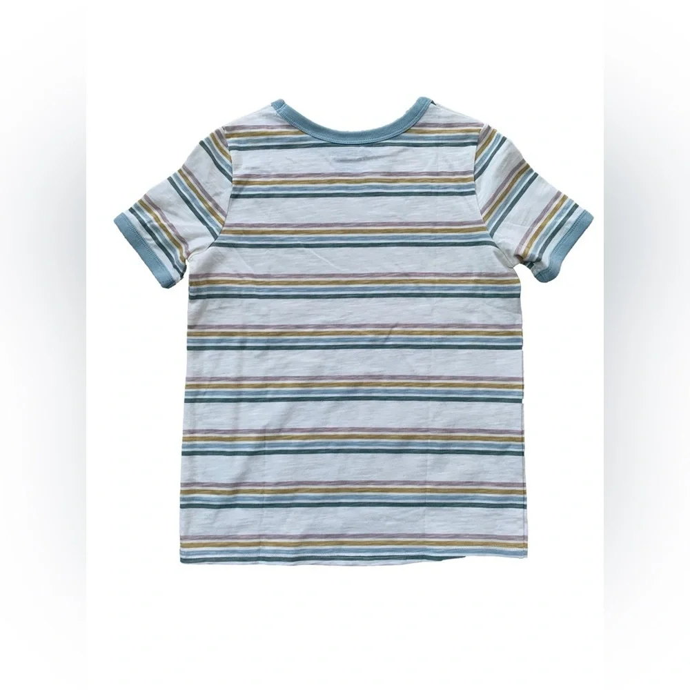 Little Co. NWT Size 8 Cream Striped Ringer Tee